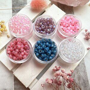 Set of 6 x 5g Miyuki 6/0 Assorted Glass Beads **Jars Not Included**